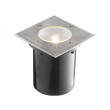 RIZZ SQ 105 lampa zewnętrzna wpuszczana w grunt stal nierdzewna szer 10,5x10,5 cm H 9,5 cm, 230V LED 3W 96° IP65 3000K, 128 lm - R10436