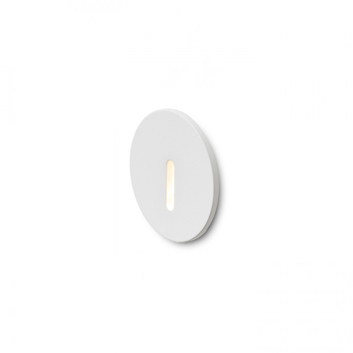 IRIA R lampa wpuszczana ścienna biała okrągła, fi 5,5 cm, dług.8,7 cm 230V LED 3W 10° 3000K schodowa - R12611