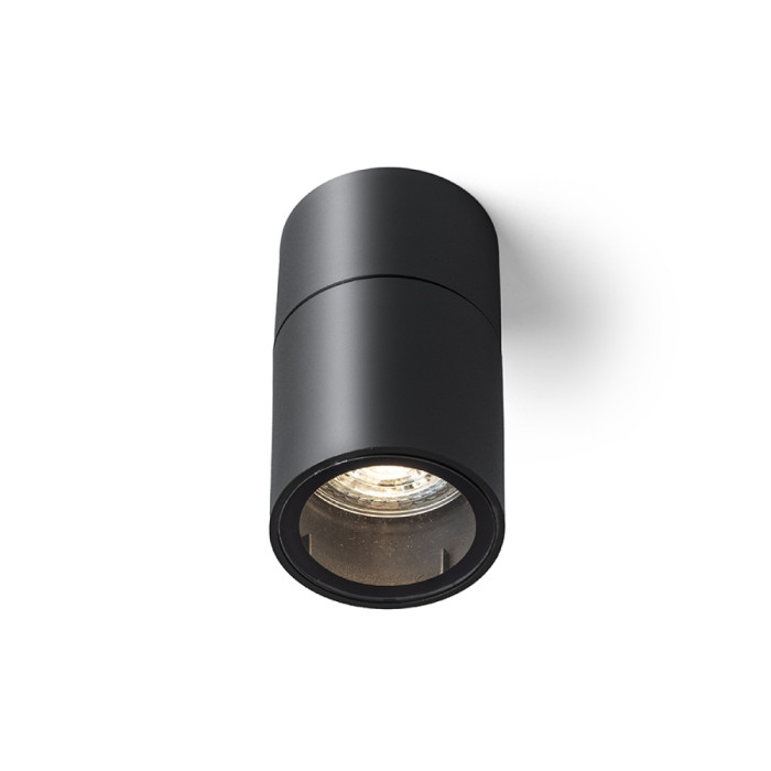 SORANO lampa sufitowa zewnętrzna IP44, czarna plastik 230V LED GU10 8W do łazienki - R13633