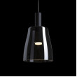 BELLINI M LED lampa wisząca czarna szkło przydymione fi 15 cm, H 25 cm 230V LED 5W 30° 3000K 476 lm - R13652
