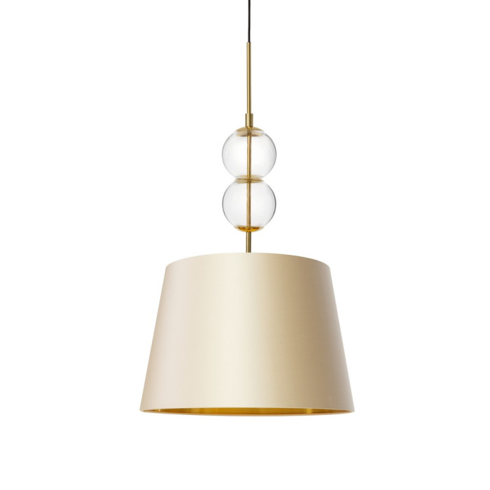 COCO S lampa wisząca 1 x 25W LED E27 złoty, transparentny, abażur czarny, złoty, szampański - 11106102