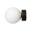 ASTRA lampa ścienna kula czarna/złota E14 1 x 9W klosz szkło biały fi 12 cm - 20776102