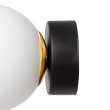 ASTRA lampa ścienna kula czarna/złota E14 1 x 9W klosz szkło biały fi 12 cm - 20776102
