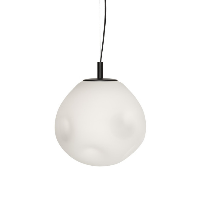 CLOE M lampa wisząca 1 x 25W LED E27 czarny, klosz biały szkło fi 30 cm - 11070102