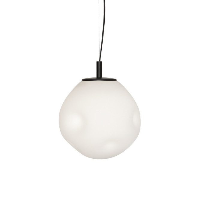 CLOE S lampa wisząca 1 x 25W LED E27 czarny, klosz biały szkło fi 25 cm - 11069102