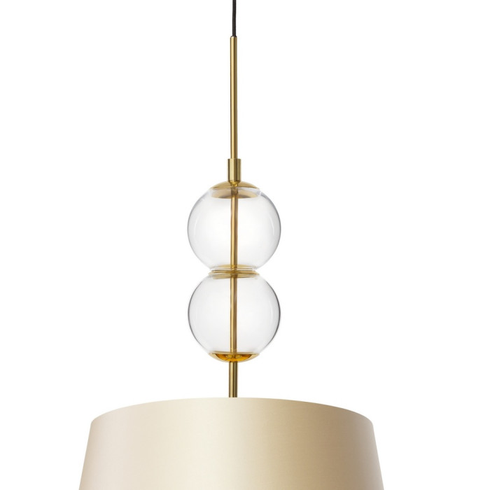 COCO M lampa wisząca 1 x 25W LED E27 złoty, transparentny, abażur szampański ze złotem - 11104107