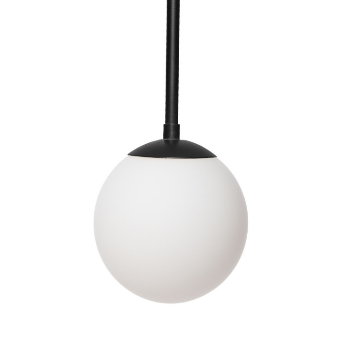 LAMIA 1 lampa wisząca 1 x 9W LED E14 czarny, klosz biały fi 12 cm - 11039102