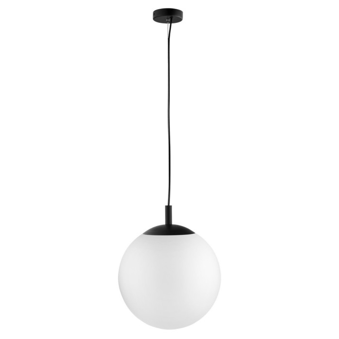 ALUR L lampa wisząca 1 x 25W LED E27 czarny, klosz biały szkło - 10736102