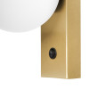 GIGI lampa ścienna kula z włącznikiem, mosiądz szczotk./biała LED E14 1 x 9W szkło metal - 50905105