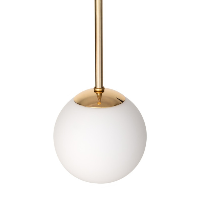 LAMIA 1 lampa wisząca 1 x 9W LED E14 złoty, przewód czarny oplot, klosz biały fi 12 cm - 11021105