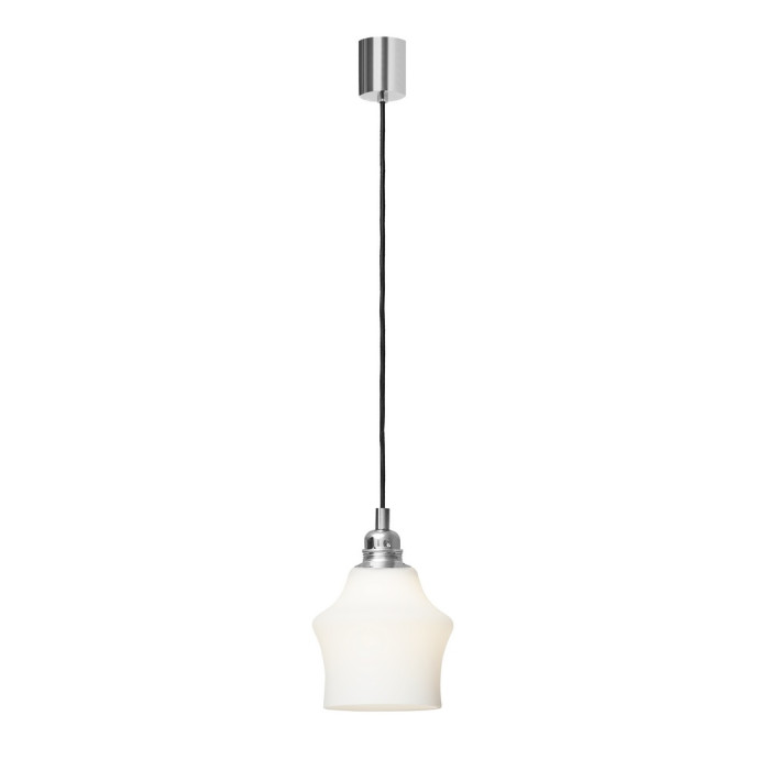 LONGIS II White lampa wisząca 1 x 25W LED E27 klosz biały, chrom, przewód czarny - 10876103