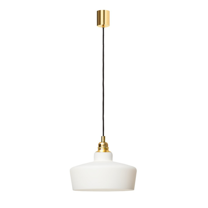 LONGIS III White lampa wisząca 1 x 25W LED E27 klosz biały, złoty, przewód czarny - 10880105