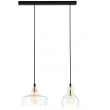 LONGIS 4 lampa wisząca listwa, 115 cm, złoty 4 x 25W LED E27 klosz transparentny, przewód czarny - 10876405