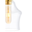 LONGIS 4 lampa wisząca listwa, 115 cm, złoty 4 x 25W LED E27 klosz transparentny, przewód czarny - 10876405