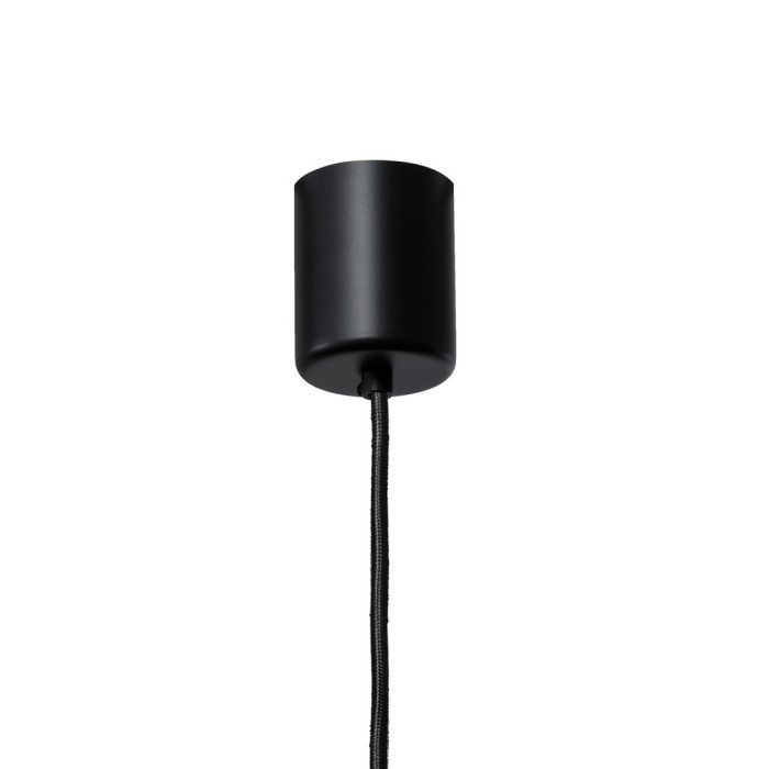 MERIDA BLACK M lampa wisząca 1 x 8W LED E27 klosz szkło transparentny fi 30, abażur czarny, tkanina - 11094102