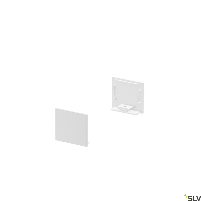 ZAŚLEPKI, do standardowego profilu natynkowego GRAZIA 20, 2 szt., wersja płaska, kolor biały - 1000566