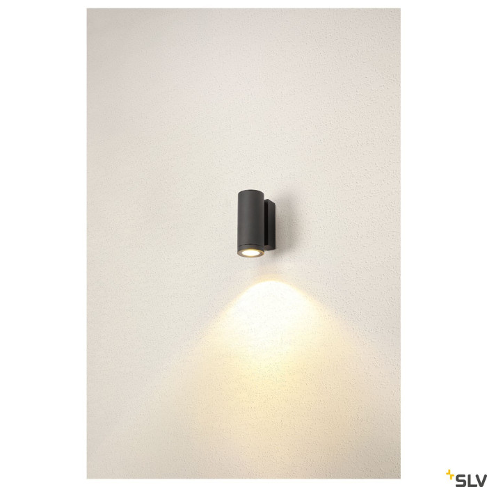 ENOLA ROUND S, single lampa ścienna natynkowa LED, kolor antracytowy