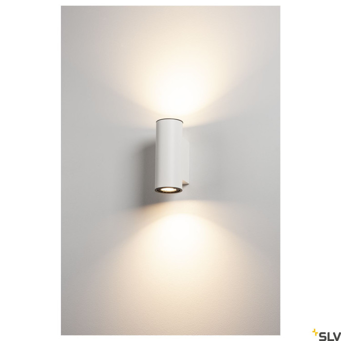 SUPROS 78, lampa ścienna, LED, 3000K, okrągła, biała, soczewka 60°, 2x9W - 116341