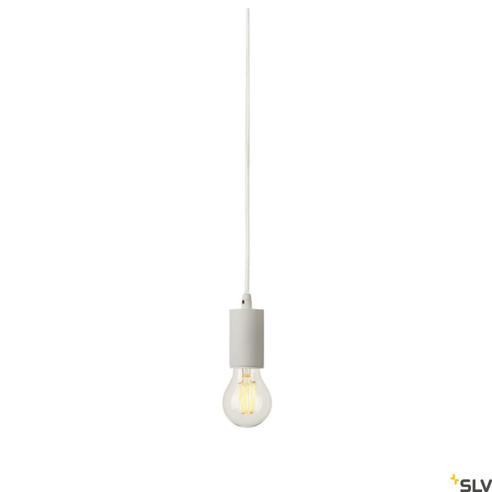 FITU, lampa wisząca, A60, okrągła, kolor biały, kabel 5m bez zakończenia, maks. 60W