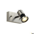 ASTO 1, lampa ścienna i sufitowa, jednopunktowa, QPAR51, szczotkowane aluminium, maks. 75 W