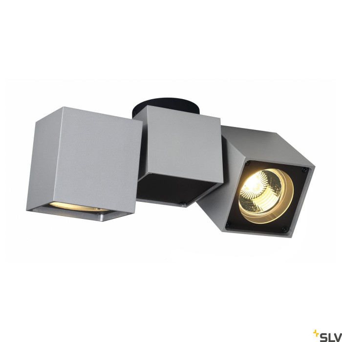 ALTRA DICE, lampa sufitowa, dwupunktowa, QPAR51, kolor srebrnoszary/czarny, maks. 100 W