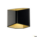 CARISO 2 WL, lampa ścienna natynkowa LED, kolor czarny/złoty 2700K