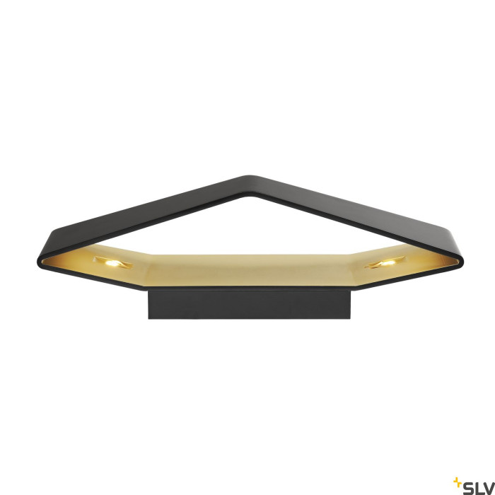 CARISO WL-4, lampa ścienna, LED, 2700K, kolor czarny/złoto, 2x9W