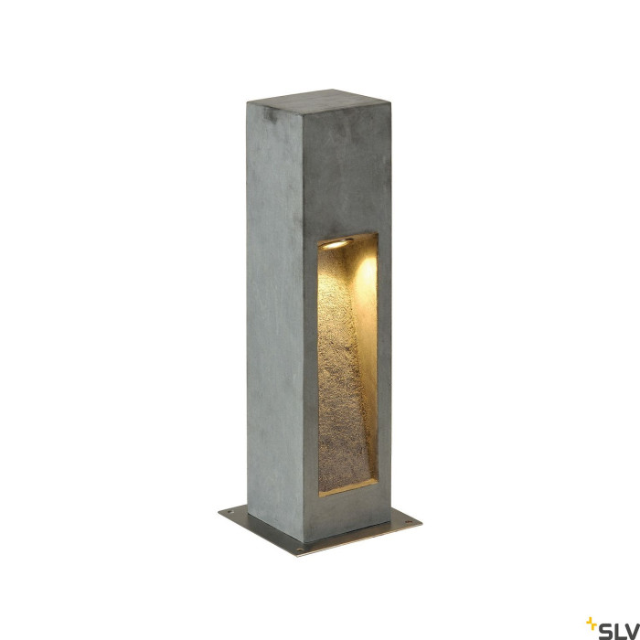 ARROCK STONE, lampa podłogowa, LED, 3000K, kwadratowa, kamienna szara, D/S/W 12/12/50 cm, maks. 6W