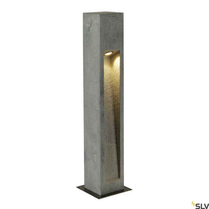 ARROCK STONE, lampa podłogowa, LED, 3000K, kwadratowa, kamienna szara, D/S/W 12/12/75 cm, maks. 6W
