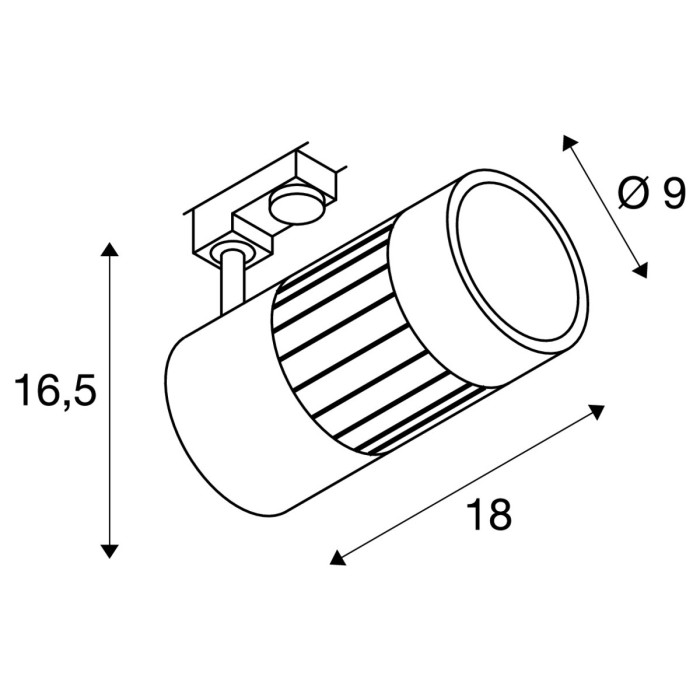 STRUCTEC, reflektor Zooming Lens do szyny 3-fazowej wysokonapięciowej, LED, 3000K, kolor biały, 20-60°, z adapterem 3-fazowym - 1000657