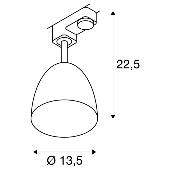 3~ PARA CONE 14, QPAR51, lampa do systemu 3-fazowego, kolor czarny/złoty, z adapterem 3-fazowym