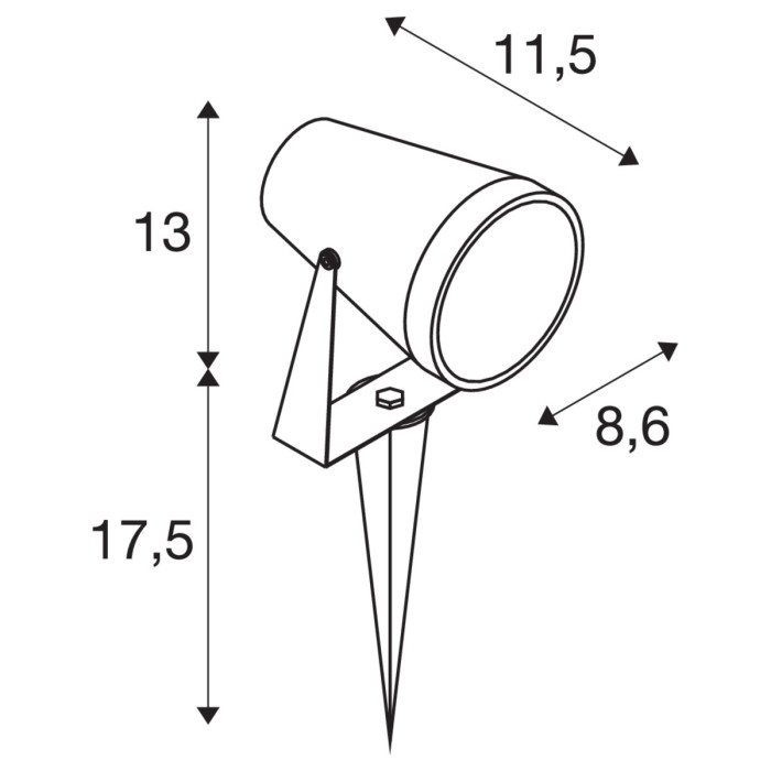 SAMRINA SP single QPAR51, zewnętrzna lampa naziemne na szpicy, czarna - 1004757