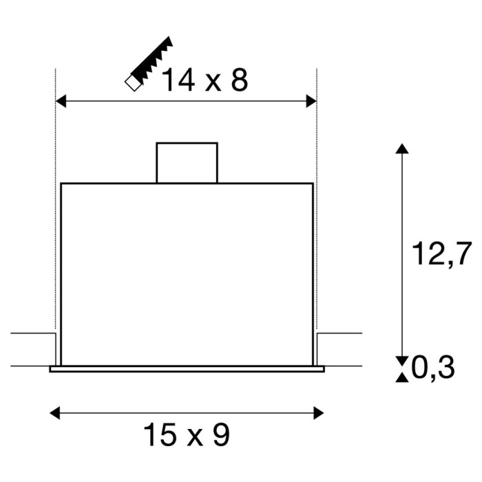 KADUX 2, lampa wpuszczana, dwupunktowa, QPAR51, prostokątna, czarna matowa, maks. 100W, ze sprężynami zaciskowymi