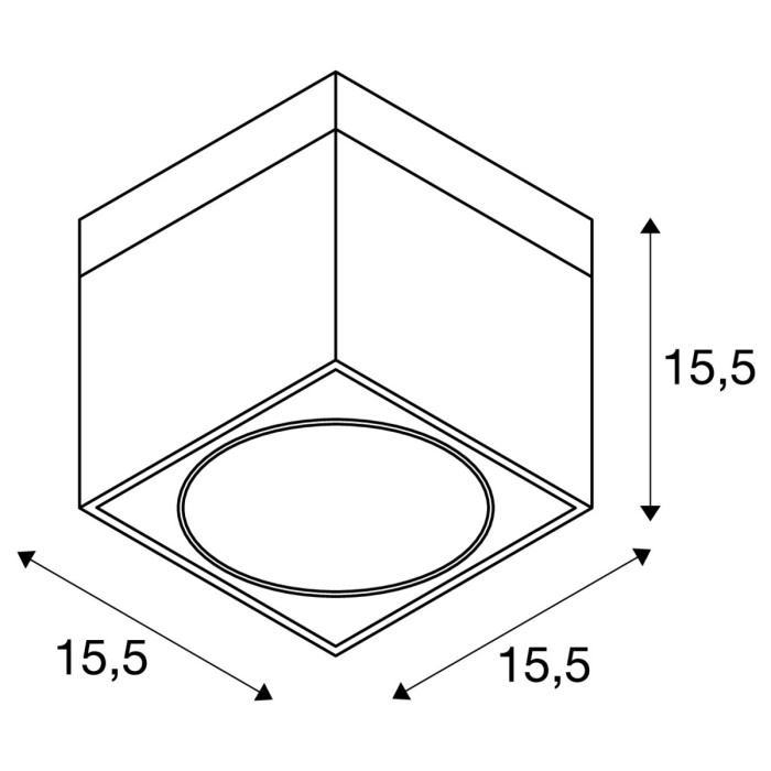 KARDAMOD, lampa sufitowa, jednopunktowa, QPAR111, kwadratowa, czarna matowa, maks. 75W