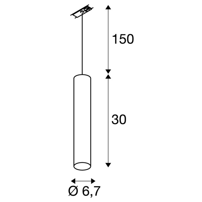 ENOLA_B, lampa wisząca do szyny wysokonapięciowej 1-fazowej, QPAR51, kolor biały, maks. 50W, z adapterem 1-fazowym białym