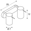 ASTO TUBE 2 lampa ścienna i sufitowa dwupunktowa listwa tuba biała, QPAR 51 max. 2x 50 W regulowana