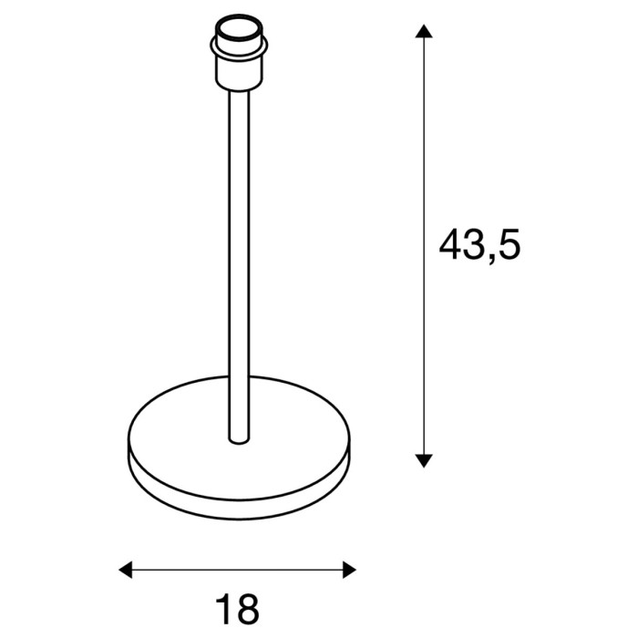 FENDA, lampa stołowa, podstawa lampy, A60, metal szczotkowany, bez abażuru, maks. 60W