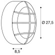 BULAN GRID lampa ścienna i sufitowa, TC-TSE, IP55, okrągła, biała, maks. 50W - 229081