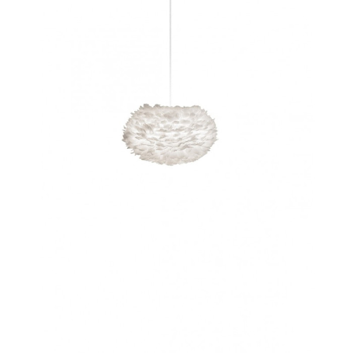 Lampa klosz z piór Eos medium Ø 45 cm, wys.30 cm, biały, do lampa wisząca, stojąca, stołowa - 02010